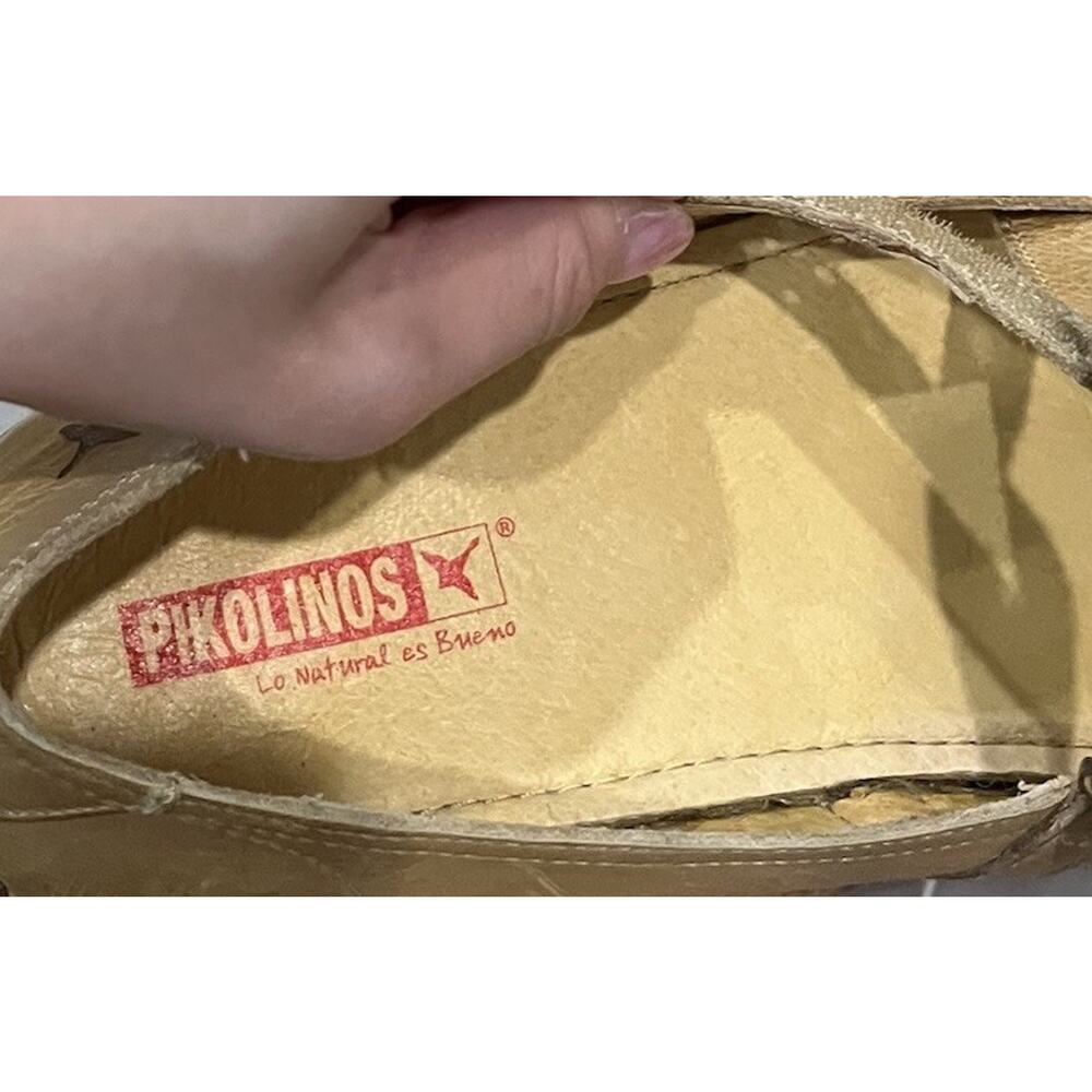 PIKOLINOS Women's Tan Perforated Leather Mary Jane Flats - Picture 5 of 7